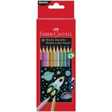 Карандаши Faber-Castell цветные, набор из 10 цветов, металлик, в карт.упак.