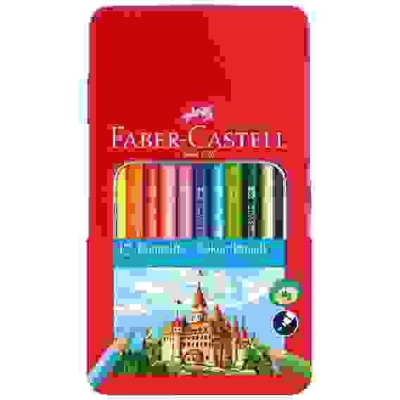 Карандаши Faber-Castell цветные, набор из 12 цветов, в металлической коробке