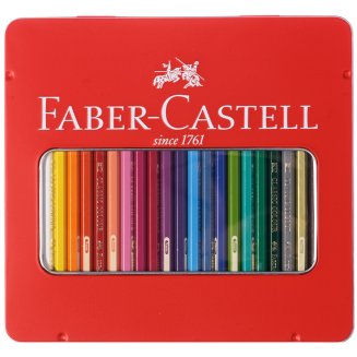 Карандаши цветные Faber-Castell, 24цв., заточен., метал. кор.
