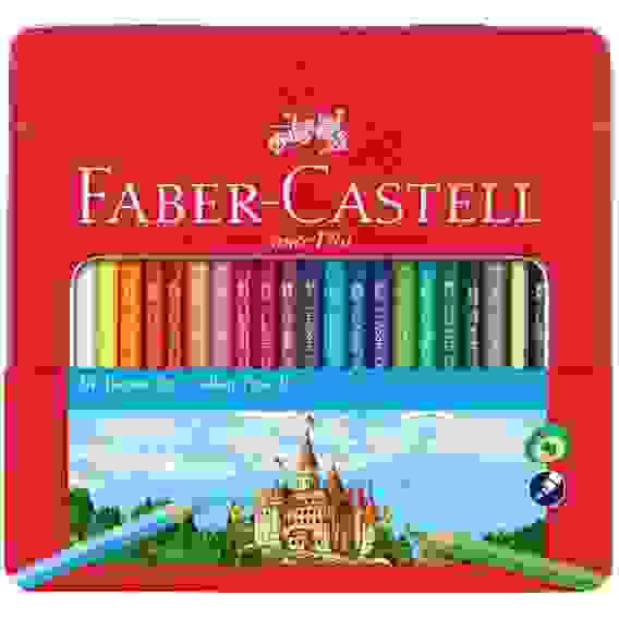Карандаши цветные Faber-Castell, 24цв., заточен., метал. кор.