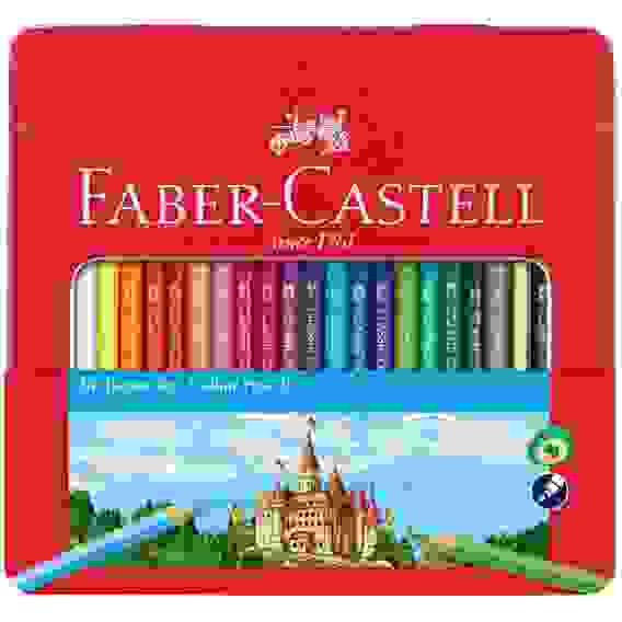 Карандаши цветные Faber-Castell, 24цв., заточен., метал. кор.