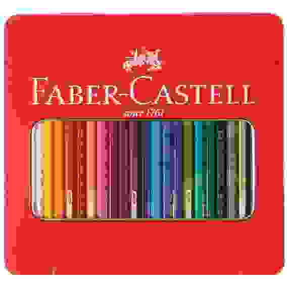 Карандаши цветные Faber-Castell, 24цв., заточен., метал. кор.
