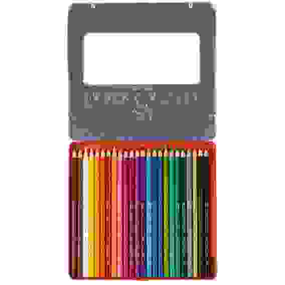 Карандаши цветные Faber-Castell, 24цв., заточен., метал. кор.