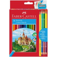 Карандаши Faber-Castell цветные, набор из 36 цветов+4, в карт.упаковке., с точилкой
