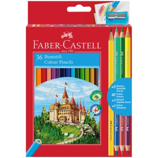 Карандаши Faber-Castell цветные, набор из 36 цветов+4, в карт.упаковке., с точилкой
