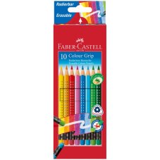 Карандаши Faber-Castell \"Grip\" цветные стираемые, набор из 10 цветов в карт.упаковке