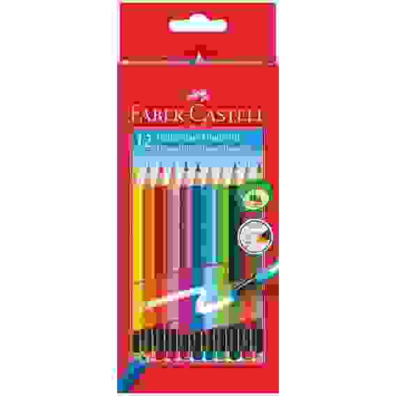 Карандаши Faber-Castell цветные стираемые, набор из 12 цветов в карт.упаковке