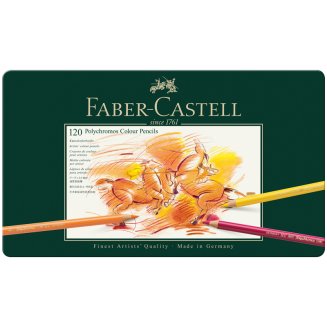 Карандаши Faber-Castell \"Polychromos\" цветные художественные, набор из 120 цветов в метал.коробке