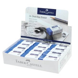 Ластик Faber-Castell \"Dust-Free\", прямоугольный, размер 45*22*13мм в картонном футляре, синий