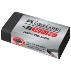 Ластик Faber-Castell \"Dust-Free\", прямоугольный, размер 45*22*13мм в картонном футляре, черный