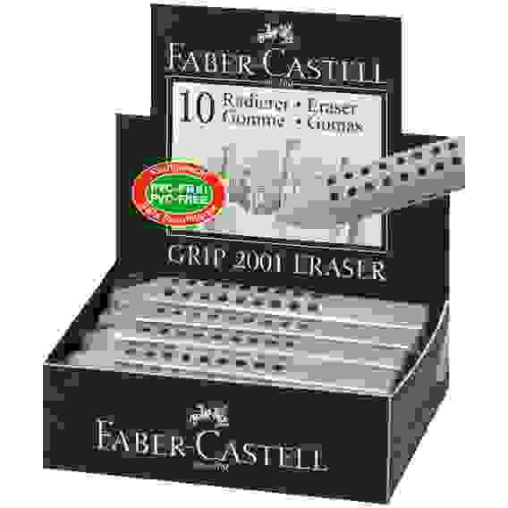 Ластик Faber-Castell \"Grip 2001\", трехгранный, размер 90*15*15мм, серый