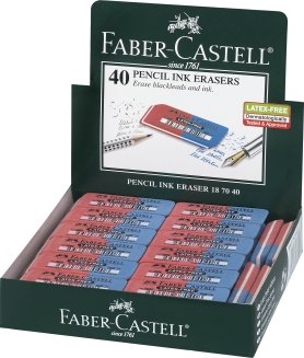 Ластик Faber-Castell \"Latex Free\" из синтетического каучука, скошенный, комбинированный, 56*20*7мм
