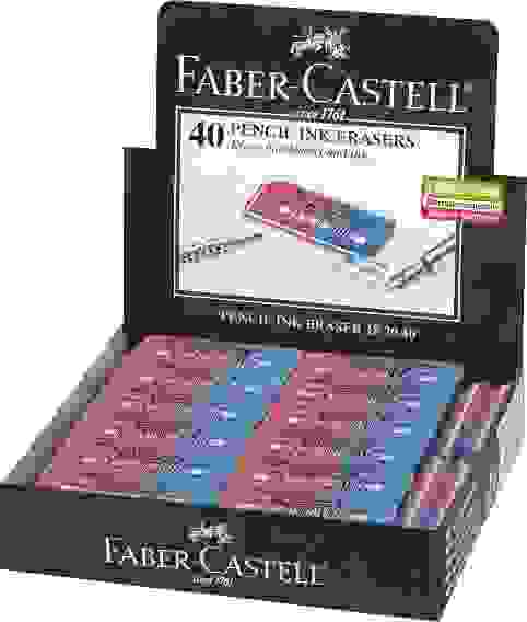 Ластик Faber-Castell \"Latex Free\" из синтетического каучука, скошенный, комбинированный, 56*20*7мм