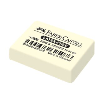 Ластик Faber-Castell \"Latex-Free\", прямоугольный, синтетический каучук, 30*23*7,5мм