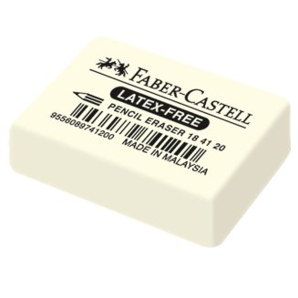 Ластик Faber-Castell \"Latex-Free\" из синтетического каучука, прямоугольный, размер 40*27*10мм