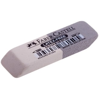 Ластик Faber-Castell \"Latex-Free\" из синтетического каучука, скошенный, комбинированный, 50*16*7мм