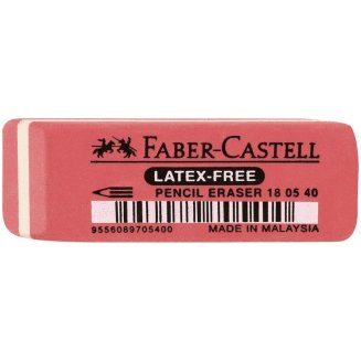 Ластик Faber-Castell \"Latex-Free\" из синтетического каучука, скошенный, комбинированный, 60*18*8мм