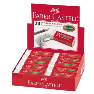 Ластик Faber-Castell \"PVC-free\" в карт.футляре, прямоугольной формы, размер 63*22*11мм