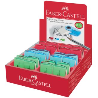 Ластик Faber-Castell "Sleeve Mini" в пластик.футляре, прямоуг.формы, размер 54*25*13мм