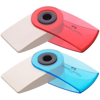 Ластик Faber-Castell "Sleeve Mini" в пластик.футляре, прямоуг.формы, размер 54*25*13мм