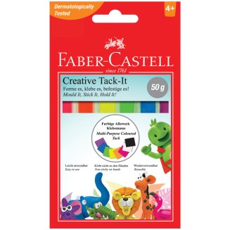 Масса Faber-Castell \"Tack-It Creative\" цветная для приклеивания в карт. упаковке, 50г.
