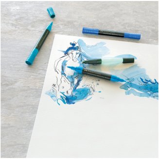 Набор акварельных пигм. маркеров Faber-Castell \"Albrecht Dürer\" 05цв., двухстор., кистев./пулевид.