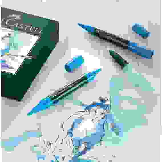 Набор акварельных пигм. маркеров Faber-Castell \"Albrecht Dürer\" 30цв., двухстор., кистев./пулевид.