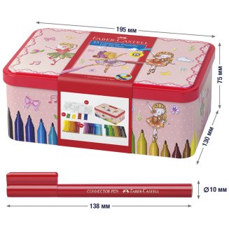 Набор Faber-Castell \"Connector Ballerina\" для рисования, 33 флом.,10 клипс для соединения, 2 карты