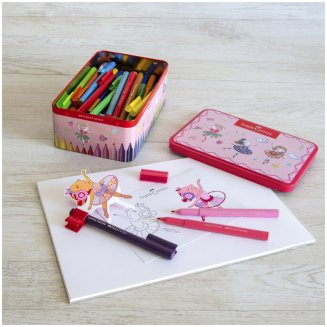 Набор Faber-Castell \"Connector Ballerina\" для рисования, 33 флом.,10 клипс для соединения, 2 карты