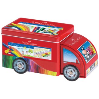 Набор Faber-Castell \"Connector Truck\" для рисования, 33 фломастера, 10 клипс в метал.кор.