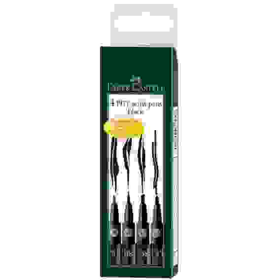 Набор капиллярных ручек "Pitt Artist Pen" черные, 4шт., 1,5мм/B/SB/C, пласт. уп., европодвес