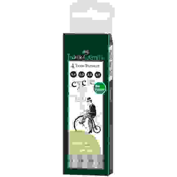 Капиллярные ручки Faber-Castell \"Ecco Pigment\" в наборе 4шт., черные, 0,1, 0,3, 0,5, 0,7мм