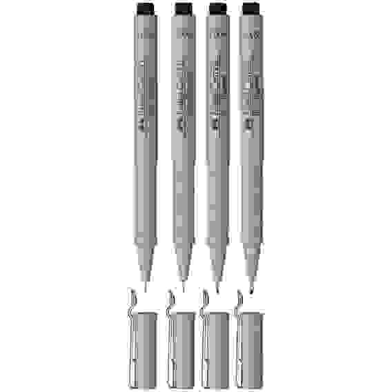 Набор капиллярных ручек Faber-Castell "Ecco Pigment" черные, 4шт., 0,2/0,4/0,6/0,8мм, европодвес