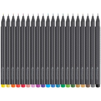 Набор капиллярных ручек Faber-Castell \"Grip Finepen\" 20цв., 0,4мм, трехгран., пласт. уп., европодвес