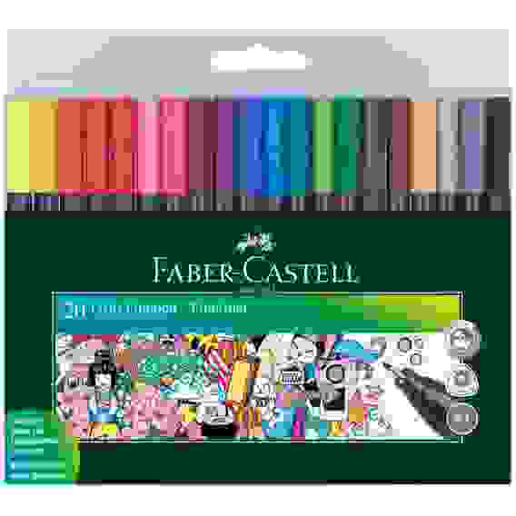Набор капиллярных ручек Faber-Castell \"Grip Finepen\" 20цв., 0,4мм, трехгран., пласт. уп., европодвес