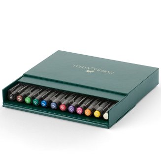 Набор капиллярных ручек Faber-Castell \"Pitt Artist Pen Brush\" ассорти, 12шт., студийная коробка