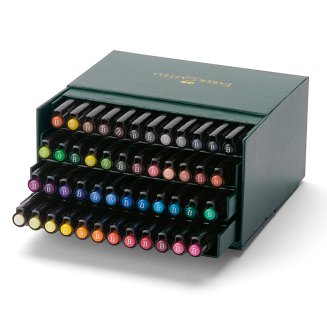 Капилярные ручки Faber-Castell \"Pitt Artist Pen Brush\" в наборе 48 цветов в студийной коробке