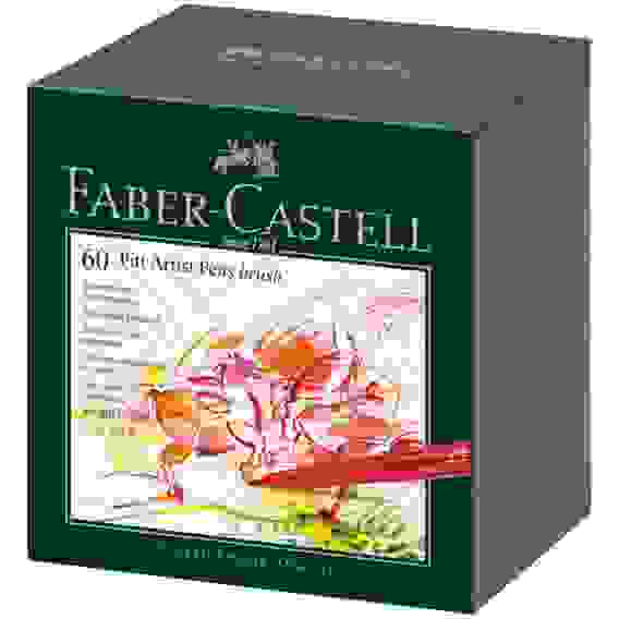 Капилярные ручки Faber-Castell "Pitt Artist Pen Brush" в наборе 60 цветов в студийной коробке