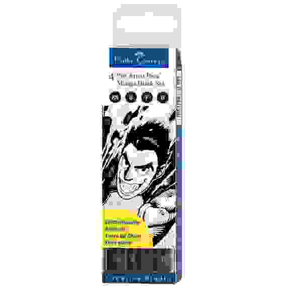 Набор капиллярных ручек Faber-Castell \"Pitt Artist Pen Manga Black set\" черные, 4шт., 0,1/0,3/0,5мм
