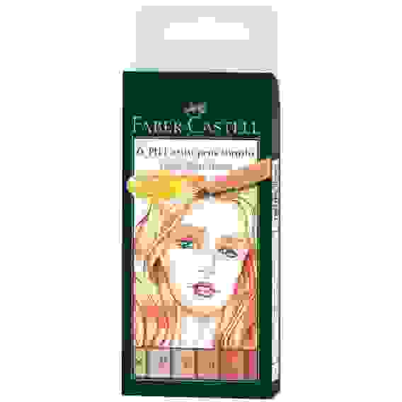 Набор капиллярных ручек\"Pitt Artist Pen Brush Light Skin\" 6цв., 6шт., пластик. уп., европодвес