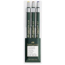 Набор карандашей механических Faber-Castell \"TK-Fine 97\", HB, 0,35/0,5/0,7мм, пласт. уп., европодвес