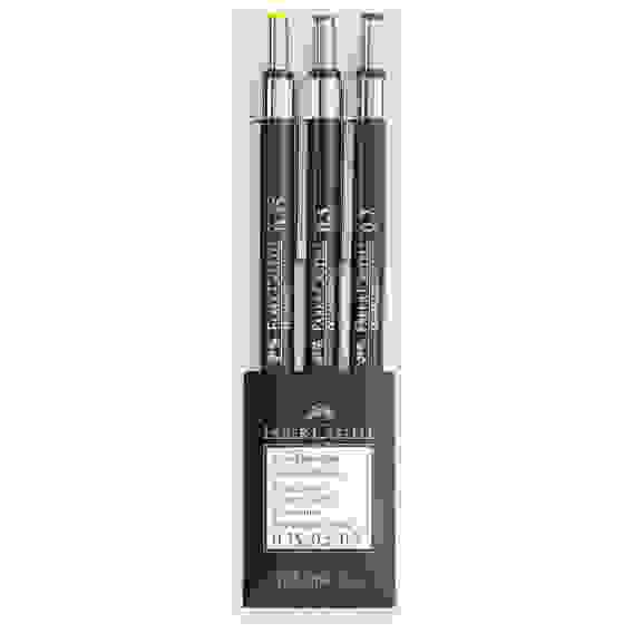 Набор карандашей механических Faber-Castell \"TK-Fine 97\", HB, 0,35/0,5/0,7мм, пласт. уп., европодвес