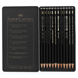 Набор Faber-Castell \"Castell 9000 Art Set\" карандашей чернографитных, 12шт., от 2H до 8B в метал.кор