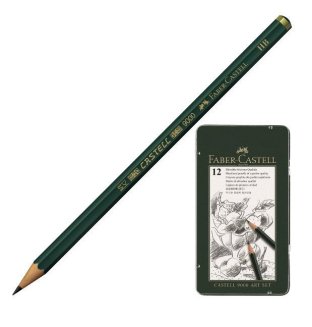 Набор Faber-Castell \"Castell 9000 Art Set\" карандашей чернографитных, 12шт., от 2H до 8B в метал.кор