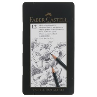 Набор Faber-Castell \"Castell 9000 Art Set\" карандашей чернографитных, 12шт., от 2H до 8B в метал.кор