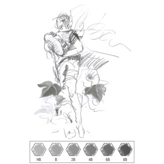 Набор карандашей ч/г Faber-Castell \"Castell 9000\", 06шт., HB-8B, заточен., метал. кор.