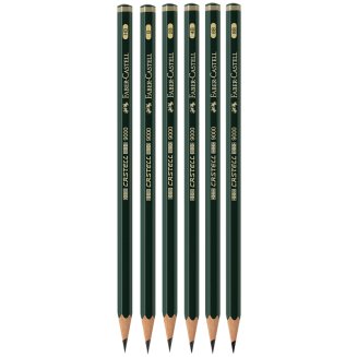 Набор карандашей ч/г Faber-Castell \"Castell 9000\", 06шт., HB-8B, заточен., метал. кор.