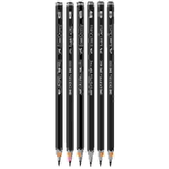 Набор карандашей ч/г Faber-Castell \"Castell 9000\", 06шт., HB-8B, заточен., метал. кор.