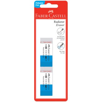 Ластики Faber-Castell \"PVC-Free\" в наборе 2шт., прямоугольный, комбинированный, р-р 62*21,5*11,5мм