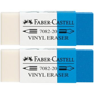 Ластики Faber-Castell \"PVC-Free\" в наборе 2шт., прямоугольный, комбинированный, р-р 62*21,5*11,5мм